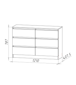 Комод Ницца-7 (Белый) Астрид-мебель ЦРК.НЦ.07