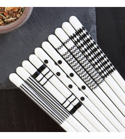 Палочки для суши «Геометрия», (10 шт), 24.5 см, керамика