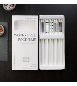 Палочки для суши «Геометрия», (10 шт), 24.5 см, керамика