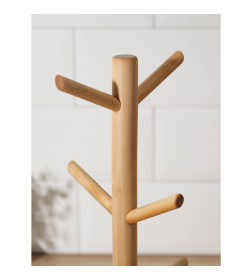 Подставка деревянная для кружек (d=13×1.8 см, h34 см, вешалка 6.5 см) берёза Adelica