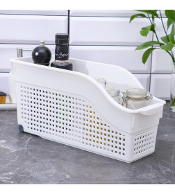 Корзина без крышки на колесах 35,5х13х17 см "Лофт", цвет белый Виолет