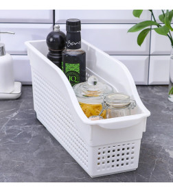 Корзина без крышки на колесах 35,5х13х17 см "Лофт", цвет белый Виолет