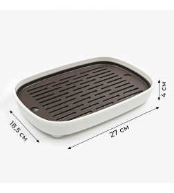 Чабань для чайной церемонии 27×18.5×4 см, на ножках, пластик, коричневый ДЖЕКИЧАЙ