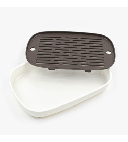 Чабань для чайной церемонии 27×18.5×4 см, на ножках, пластик, коричневый ДЖЕКИЧАЙ