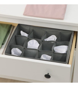 Органайзер для хранения белья «Фора» 12 ячеек, 32×24×12 см, серый Доляна