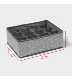 Органайзер для хранения белья «Фора» 12 ячеек, 32×24×12 см, серый Доляна