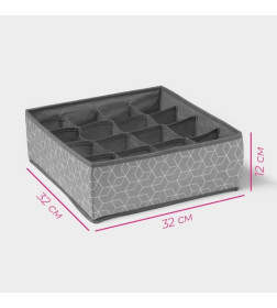 Органайзер для хранения белья «Фора» 16 ячеек, 32×32×12 см, серый Доляна