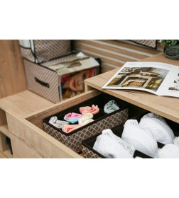 Органайзер для хранения белья «Браун» 8 ячеек, 28×14×10 см, коричневый Доляна