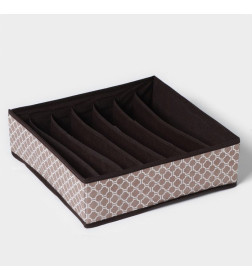 Органайзер для хранения белья «Браун», 7 ячеек 34×30.5×10 см, коричневый Доляна