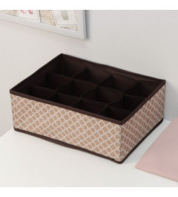 Органайзер для хранения белья «Браун» 16 ячеек, 32×32×12 см, коричневый Доляна