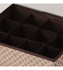 Органайзер для хранения белья «Браун» 16 ячеек, 32×32×12 см, коричневый Доляна