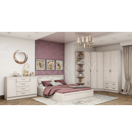 Шкаф ПРИНЦЕССА (2 ящика) Анкор Белый Астрид-мебель ЦРК.ПРН.11 б (ЦРК.ПРН.11 б) 