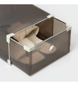 Коробка для хранения обуви Large size, выдвижная, 22×34×13 см, чёрная Доляна