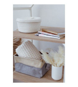 Корзина для хранения плетёная ручной работы «Бэлл», 25×25×15 см, белая LaDо́m