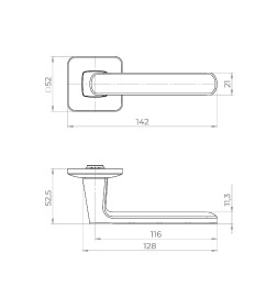 Ручка дверная Ajax K.MD50.COMBO 140mm BL-24 черный