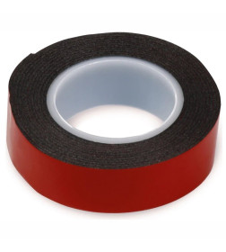 Клейкая лента двухсторонняя 19мм х 2м на вспененной основе черная Smartbuy