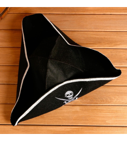 Шапка для бани и сауны «Пиратская шляпа», полиэстер, шерсть, чёрная Добропаровъ