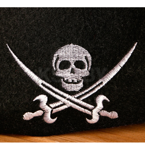 Шапка для бани и сауны «Пиратская шляпа», полиэстер, шерсть, чёрная Добропаровъ (5276358) 