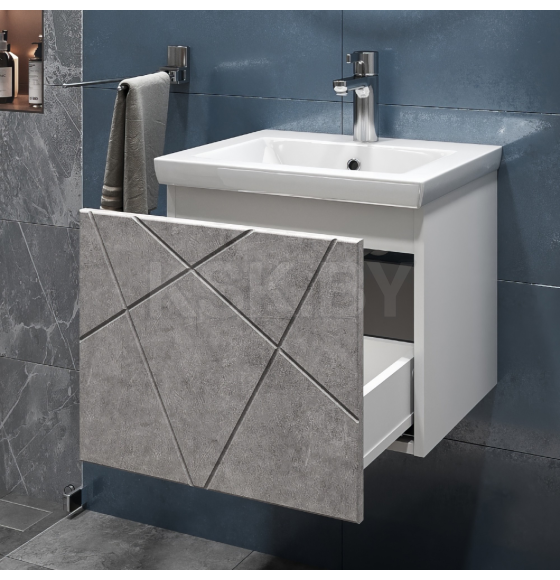 Тумба подвесная Vigo Geometry 500-0-1 под умывальник Como бетон (032 бетон) 
