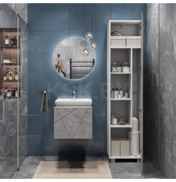 Тумба подвесная Vigo Geometry 500-0-1 под умывальник Como бетон (032 бетон) 