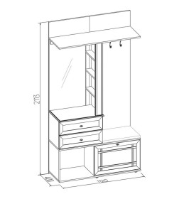 Прихожая Sherlock 70 (орех шоколад) Глазовская мебельная фабрика