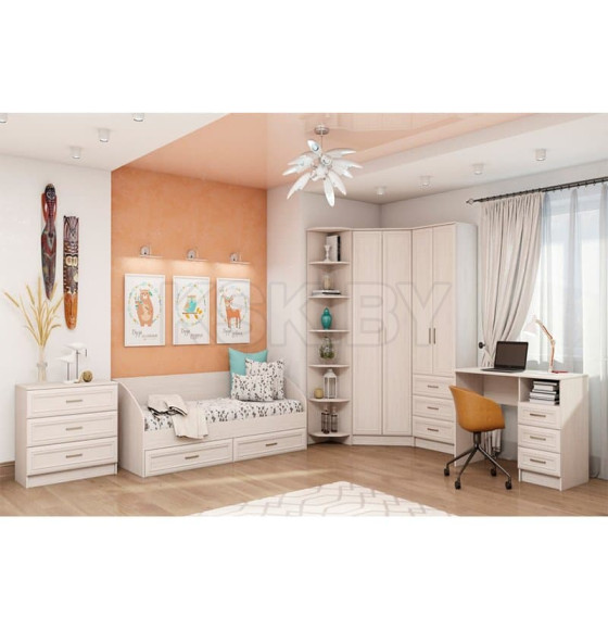 Комод с 3-мя ящиками Принцесса ЦРК.ПРН.04 (анкор белый) (ЦРК.ПРН.04 б) 