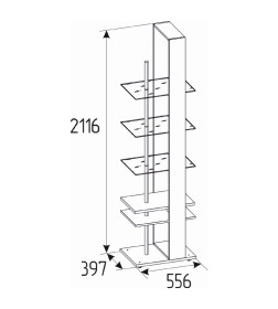 Стеллаж Nature 25 (Гаскон пайн/Черный)