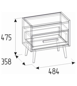 Тумба прикроватная Nature 41 (дуб табачный крафт) Глазовская мебельная фабрика