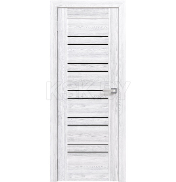 Дверь межкомнатная Амати 25 800х2000, Экошпон,Сканди классик,стекло черное