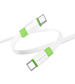 Кабель BX89 Union 60W USB Type-C to Type-C бело зеленый 1м.