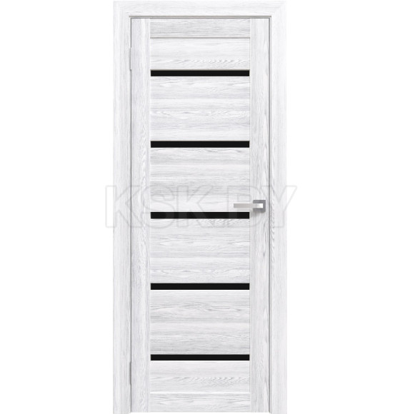 Дверь межкомнатная Амати М01, 700х2000, Экошпон,Сканди классик,стекло черное