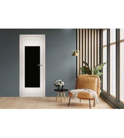 Дверь межкомнатная Амати 14,600х2000,Экошпон,Эшвайт,стекло черное