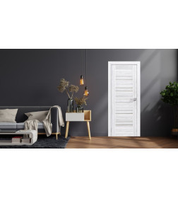 Дверь межкомнатная Амати 25 600х2000, Экошпон,Бьянко,стекло матовое