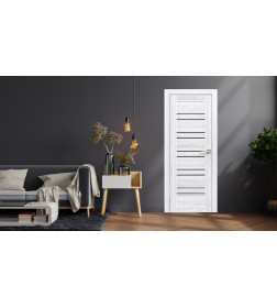 Дверь межкомнатная Амати 25 800х2000, Экошпон,Сканди классик,стекло черное