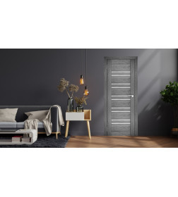 Дверь межкомнатная Амати 25 600х2000, Экошпон,Шале графит,стекло матовое