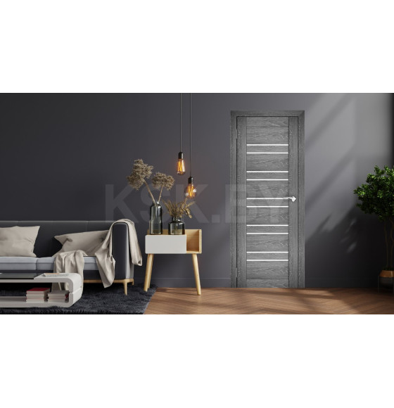 Дверь межкомнатная Амати 25 900х2000, Экошпон,Шале графит,стекло матовое