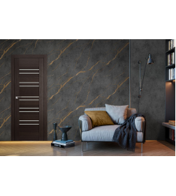 Дверное полотно Амати 25 600х2000, Экошпон,Венге,стекло матовое