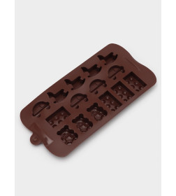 Форма для конд. украшений 15 ячеек 21х11х1,5 см (3,5х2 см) "Детские игрушки", цвет МИКС