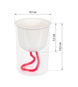 Кашпо "Греви" 0,28л М3131 с фитильным поливом, белый