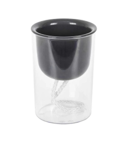 Кашпо "Греви" 0,28л М3131 с фитильным поливом, графит