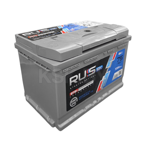 Аккумулятор RUSak EFB 75 Ач о.п. R+