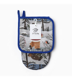 Набор кух. Forest bear варежка 15х28см, прихватка 19х19см,100%хл Этель