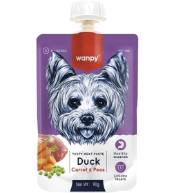 Лакомство для собак Wanpy Dog Мясное пюре из утки 90 г