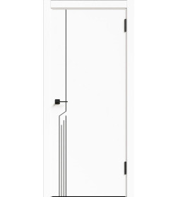 Дверное полотно Geometrica DM1 ДГ Айс,кромка ABS черная 2000х800х38мм