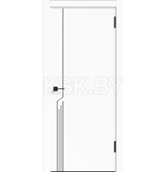 Дверное полотно Geometrica DM1 ДГ Айс,кромка ABS черная 2000х700х38мм