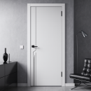 Дверное полотно Geometrica DM1 ДГ Айс,кромка ABS черная 2000х700х38мм
