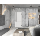 Дверное полотно Geometrica DM3 ДГ Silver,кромка ABS черная 2000х600х38мм