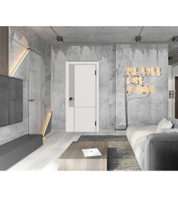 Дверное полотно Geometrica DM3 ДГ Silver,кромка ABS черная 2000х600х38мм