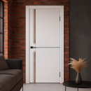 Дверное полотно Geometrica DM4 ДГ Platinum,кромка ABS черная 2000х700х38мм