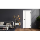 Дверное полотно Geometrica KM2 ДГ Айс,кромка ABS черная 2000х600х38мм